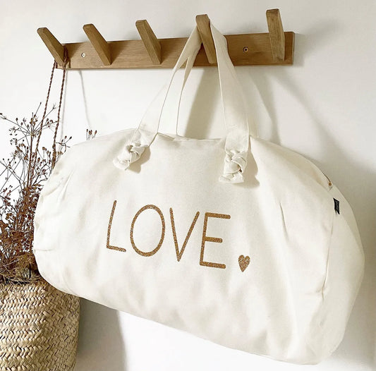 Sac Polochon Blanc - LOVE