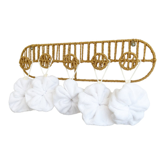 Fleur de douche en bambou lavable - Blanc