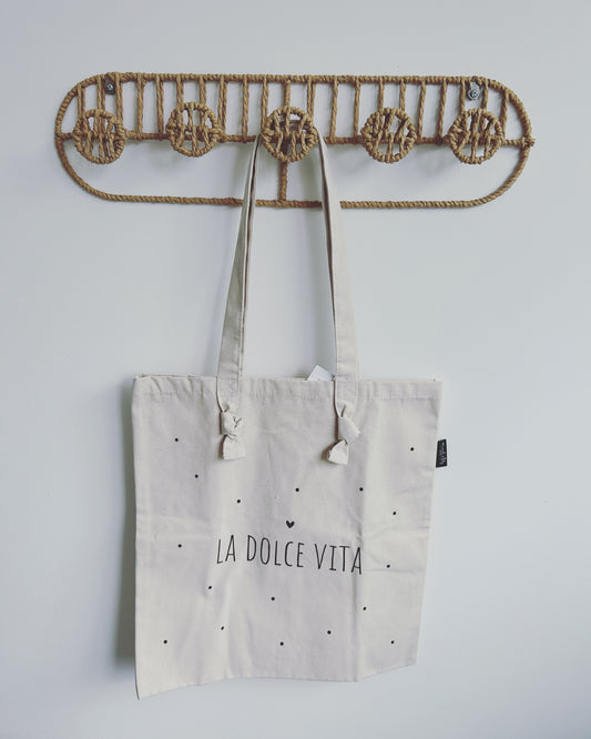 Tote-Bag à noeuds écru " La dolce vita"